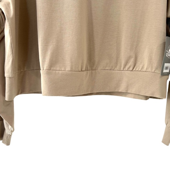 Disney Women's Mickey Mouse Icon Long Sleeve Lounge Top tee M beige cotton NWT - Picture 7 of 9